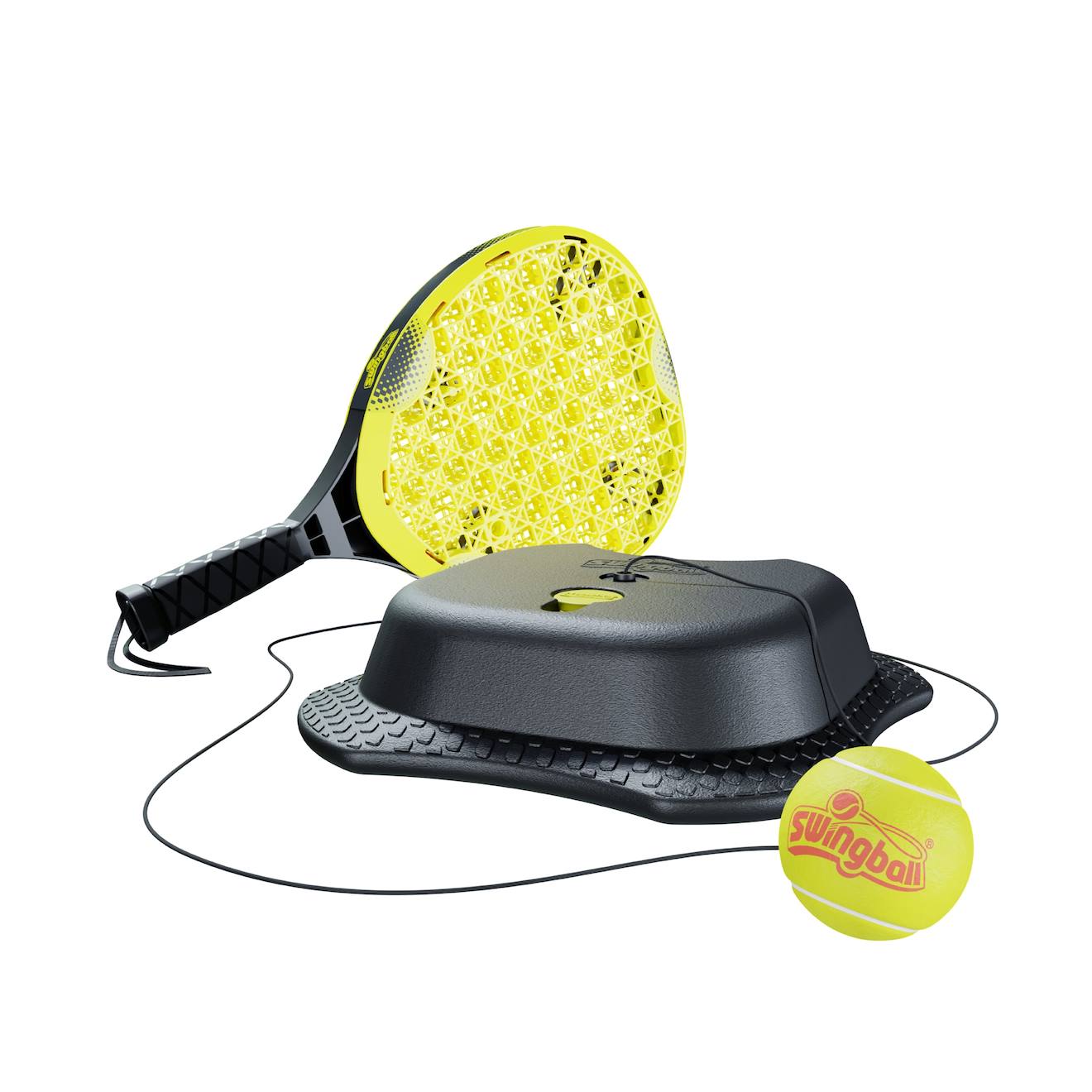 Jeu De Raquettes Swingball Reflex Tennis Pro Métal Noir - Jaune
