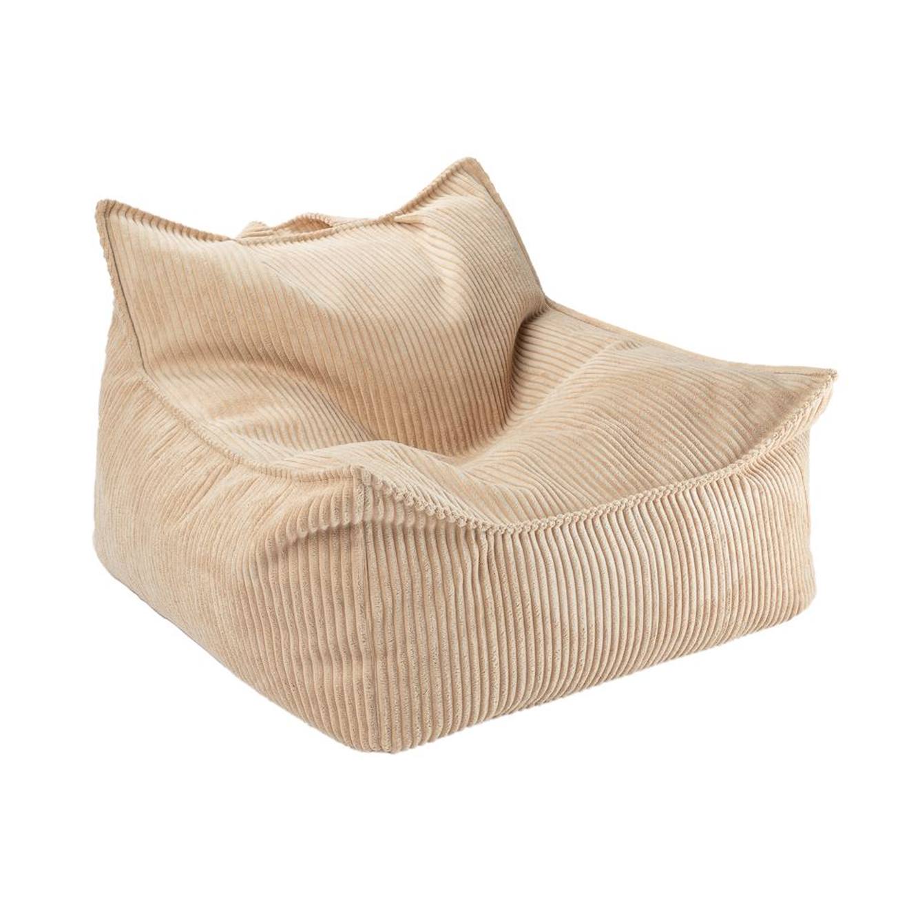 Pouf Enfant Velours Côtelé Quadro Brun Sugar