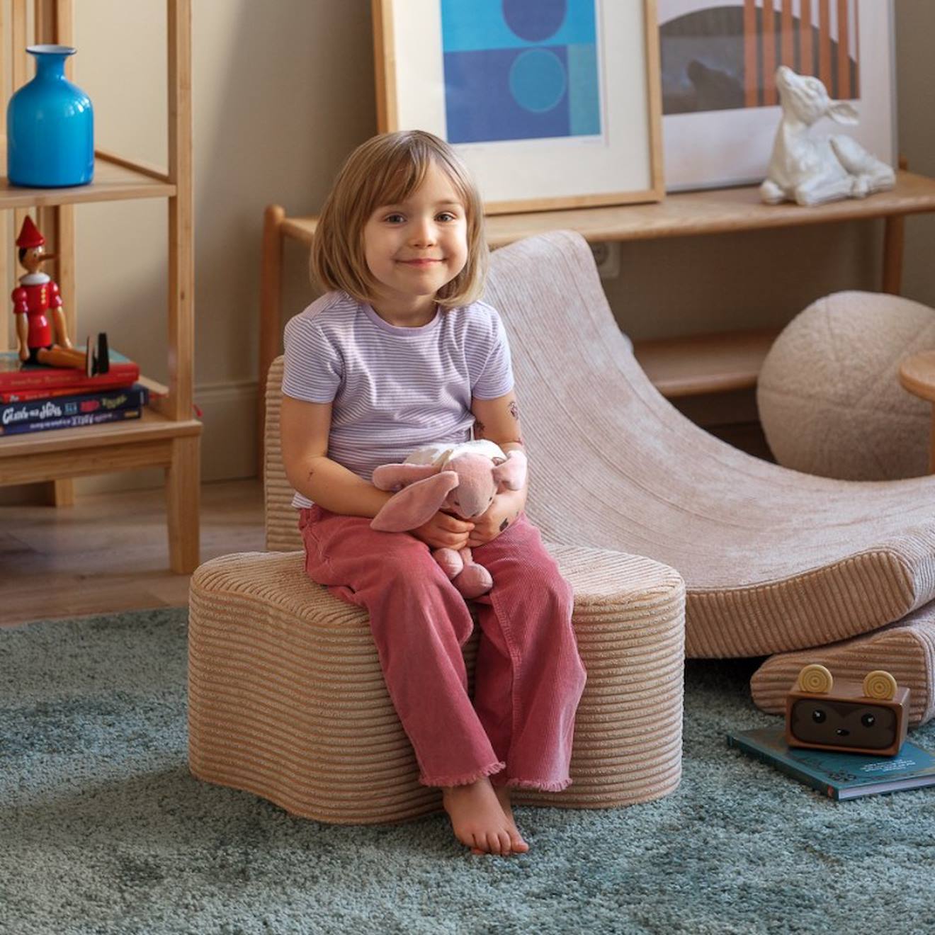Pouf Enfant Petit Nuage Velours Claudine Brown Sugar