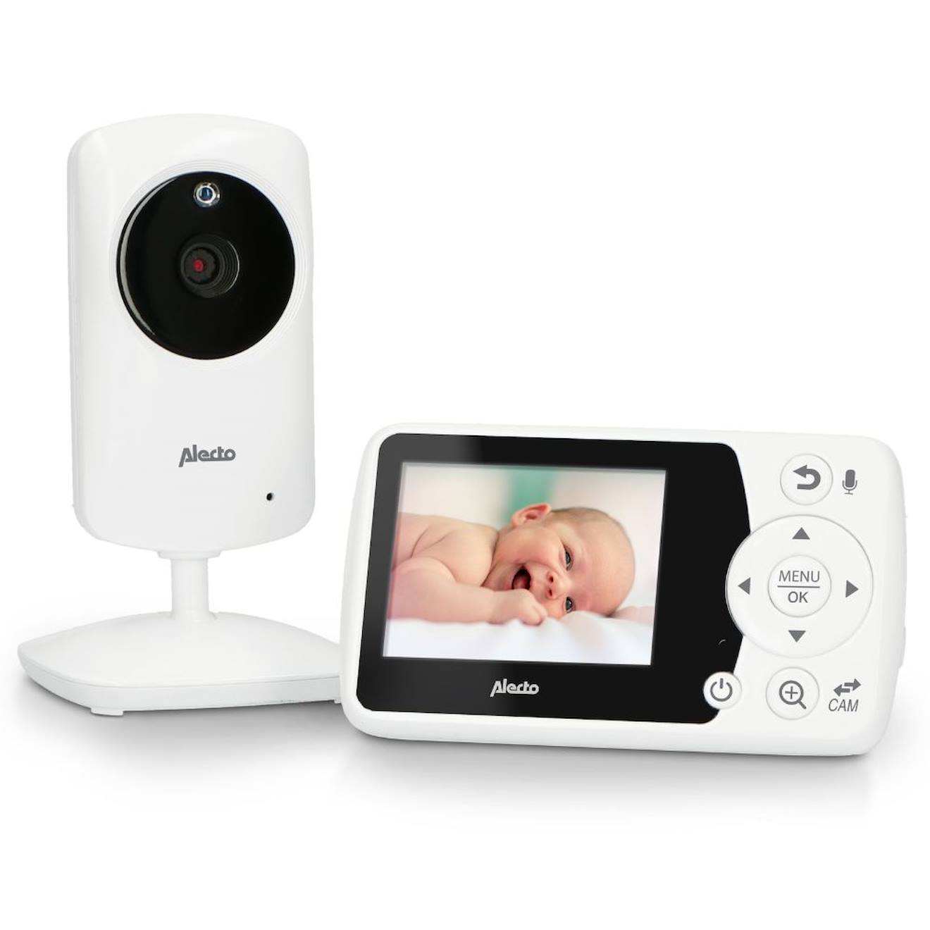 Babyphone Caméra Et Écran Couleur 2,4 Pouces Blanc, Noir