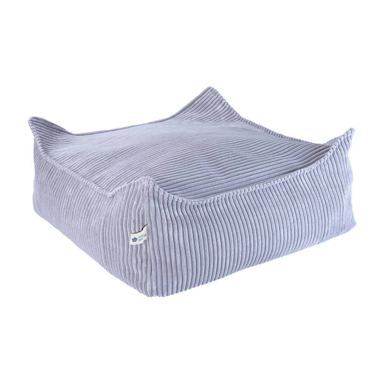 Wigiwama - Pouf Enfant Carré Velours Côtelé Otto Blueberry Blue