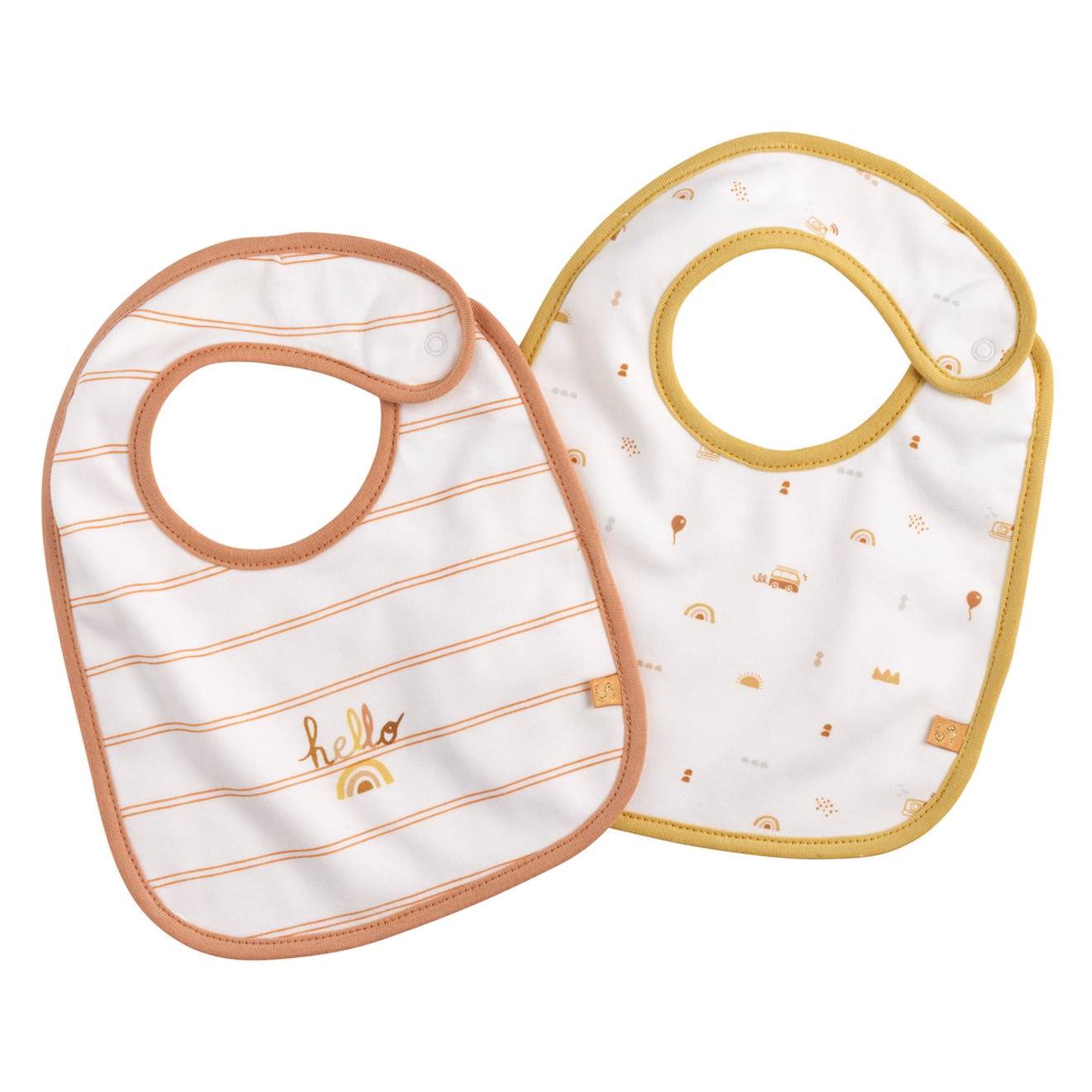 Lot De 2 Bavoirs En Coton Blanc