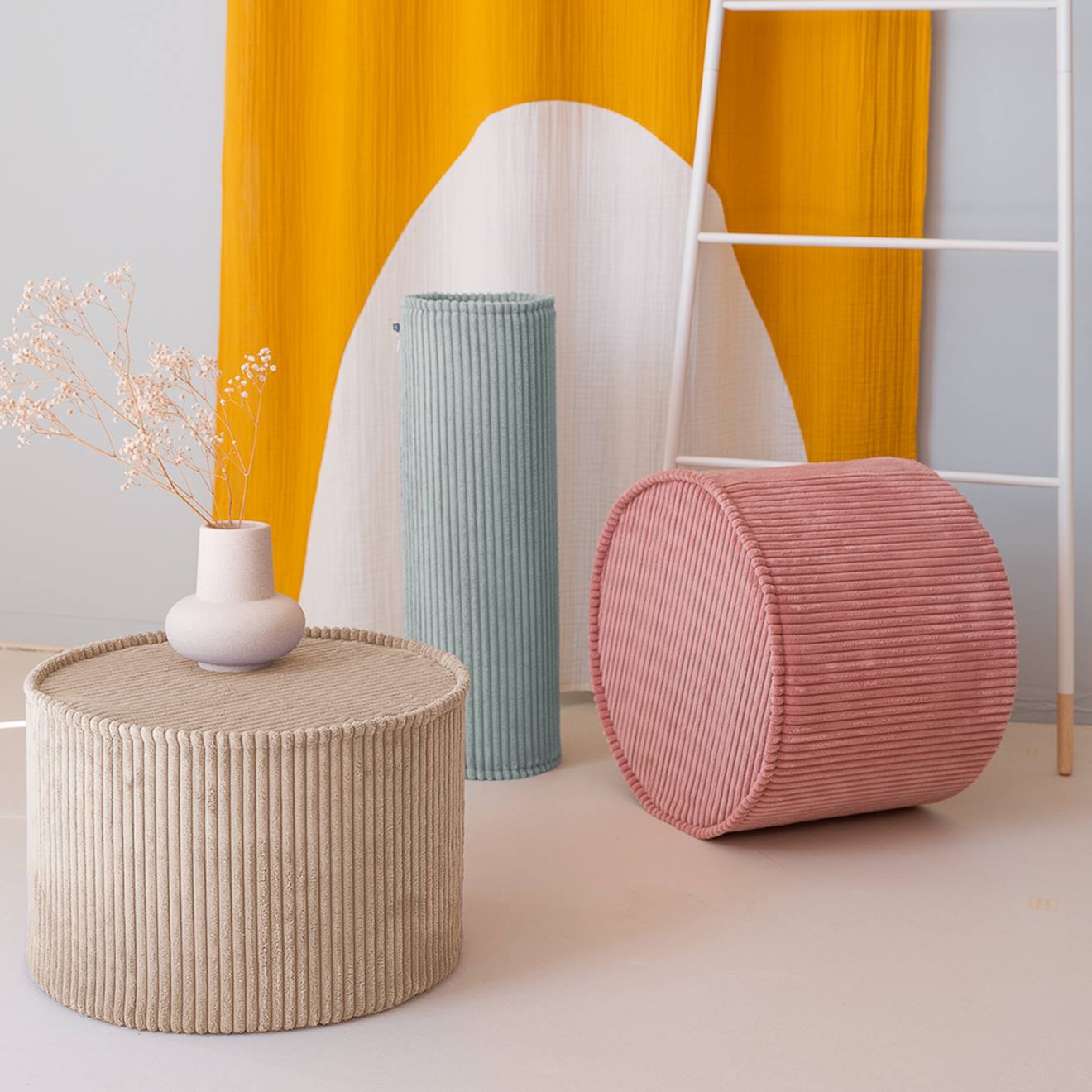 Wigiwama - Pouf Enfant Velours Côtelé Pouffe Brown Sugar