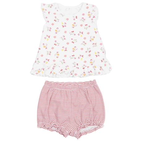 Fille-Ensemble t-shirt et short bébé en coton biologique cerise