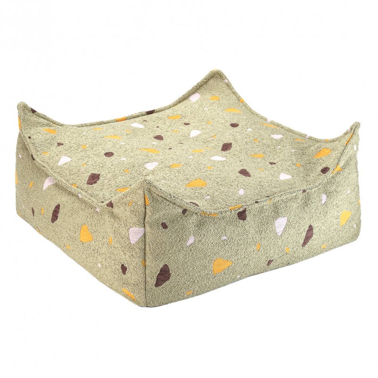 Pouf Enfant Carré Terrazzo Ottoter Moss