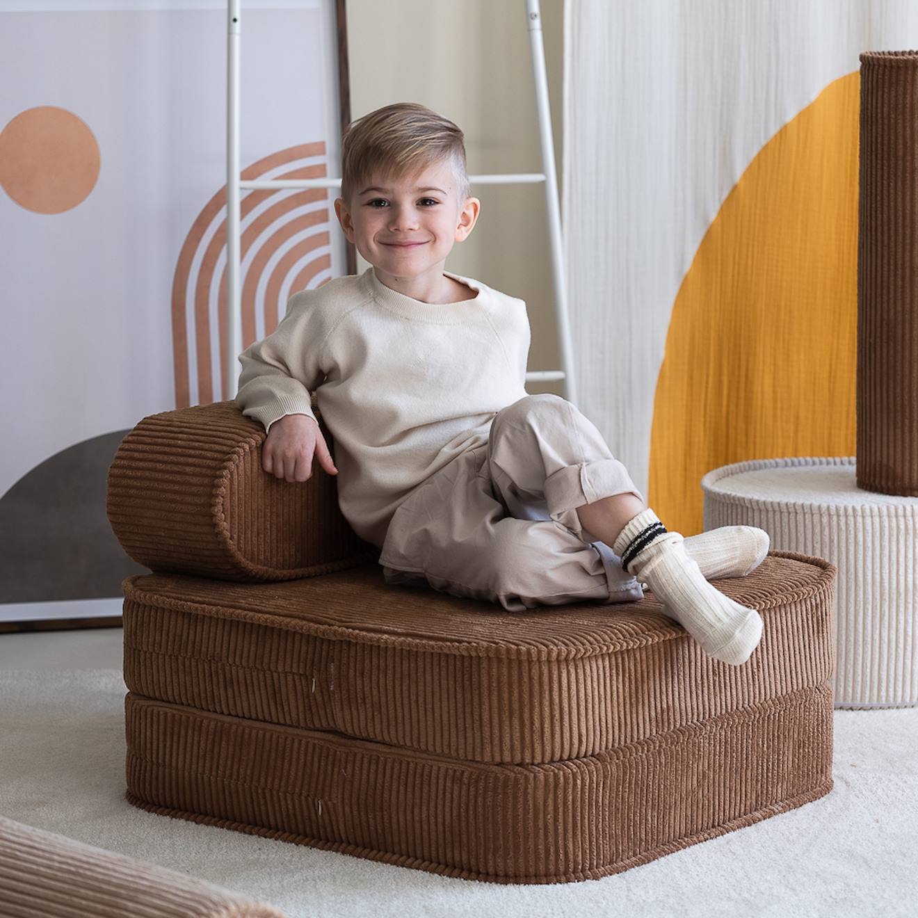 Wigiwama - Chauffeusse Enfant Velours Côtelé Flip Toffee