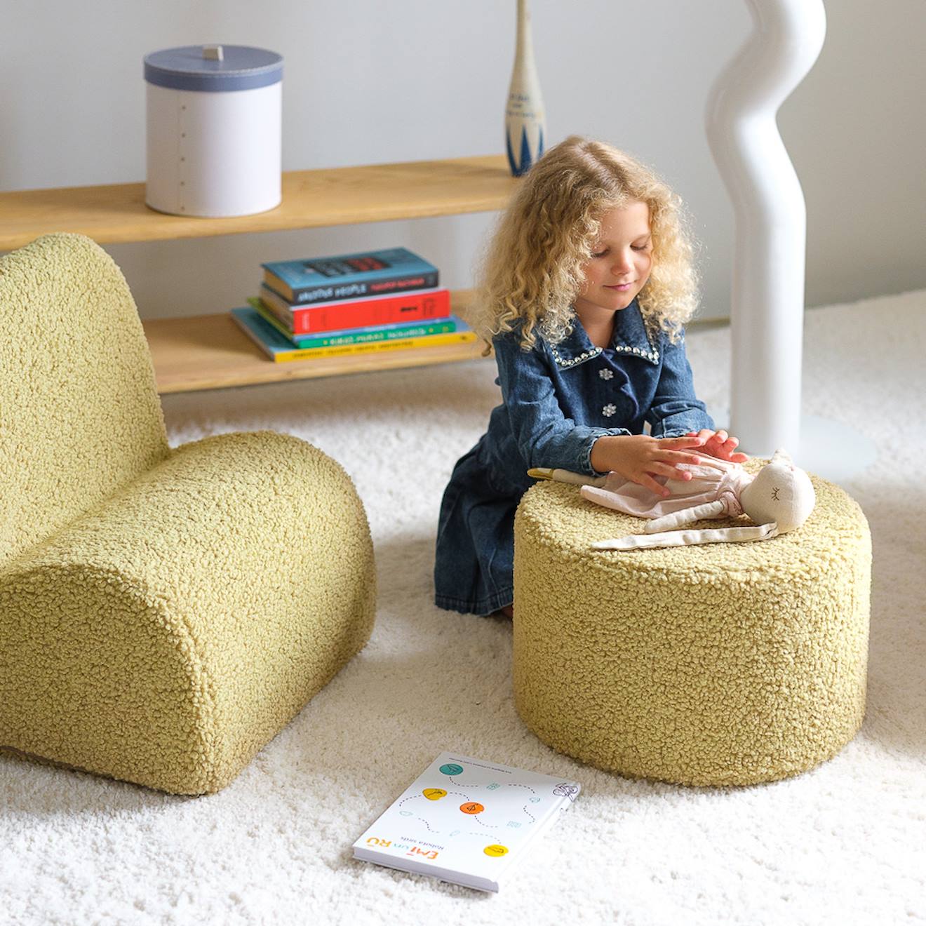 Wigiwama - Pouf Enfant Bouclette Pouffus Matcha