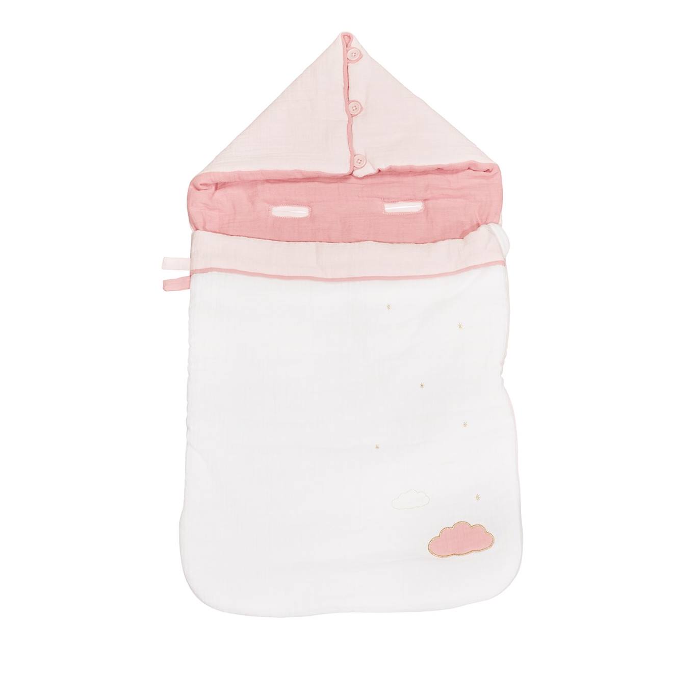Sauthon - Nid D'ange En Coton Blanc/rose