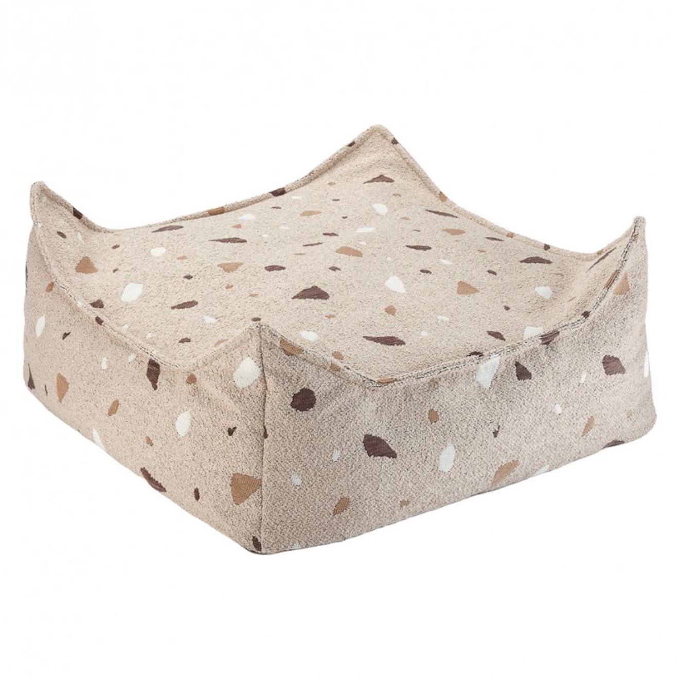 Pouf Enfant Carré Terrazzo Ottoter Sand