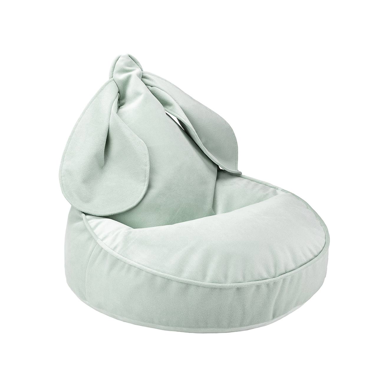Wigiwama - Pouf Enfant Lapin Velours Bunny Misty Green