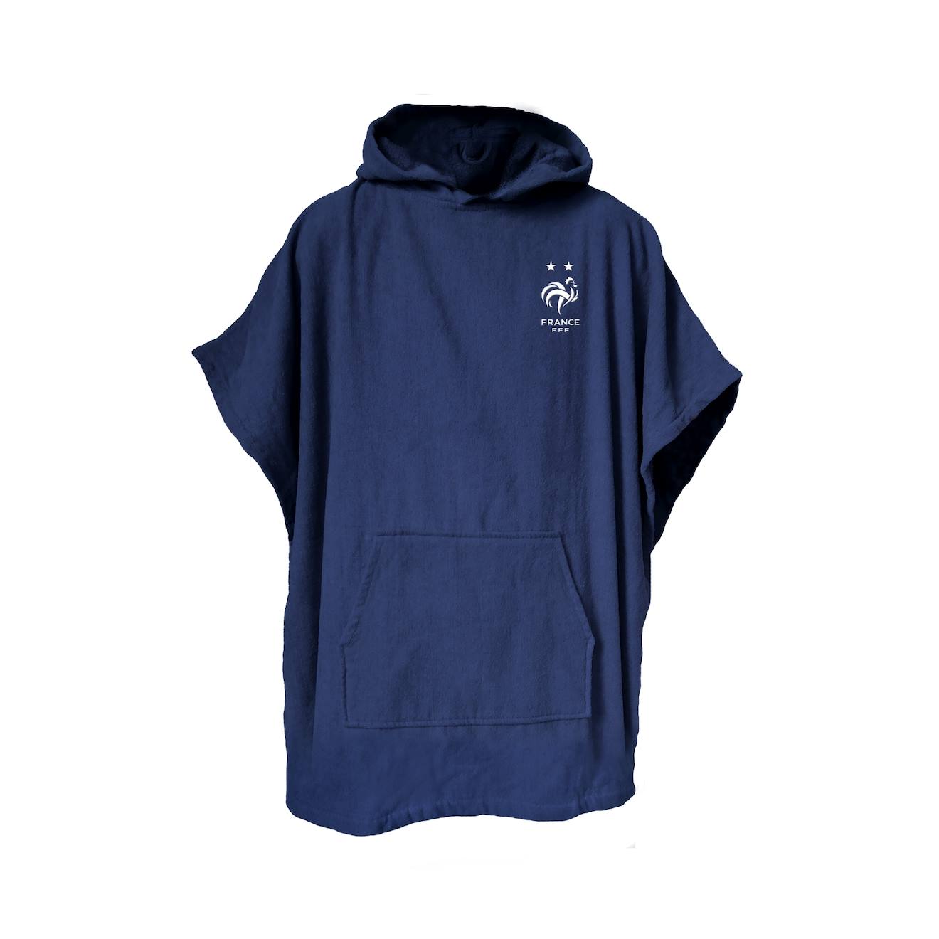 Poncho De Bain Enfant 100% Coton, Fff Logo Bleu Marine