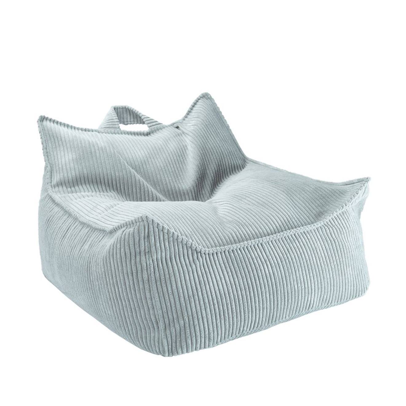 Wigiwama - Pouf Enfant Velours Côtelé Quadro Peppermint Green