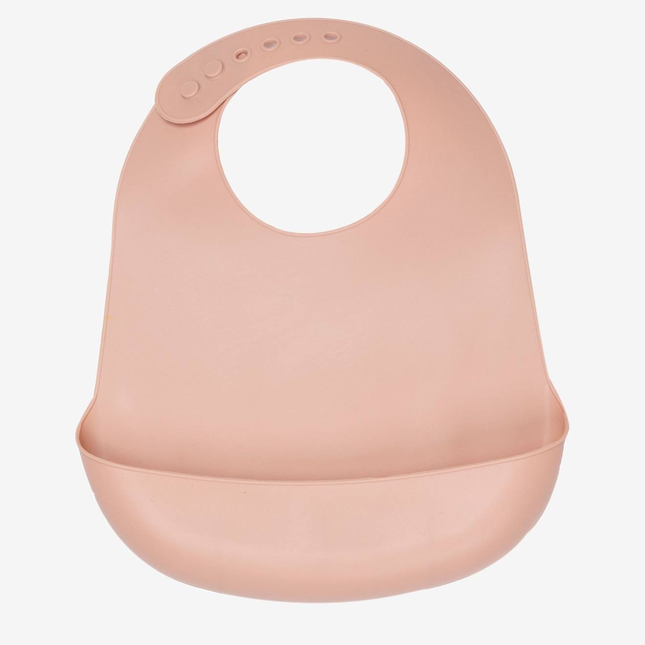 Bavoir Bébé En Silicone Avec Récupérateur Rose