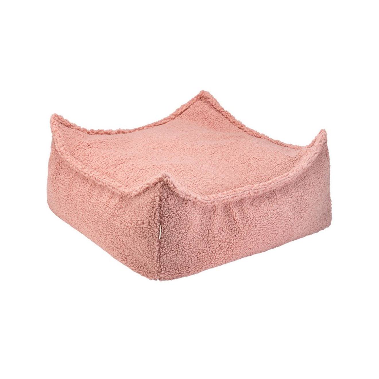 Wigiwama - Pouf Enfant Carré Bouclette Bouclyn Guava Pink