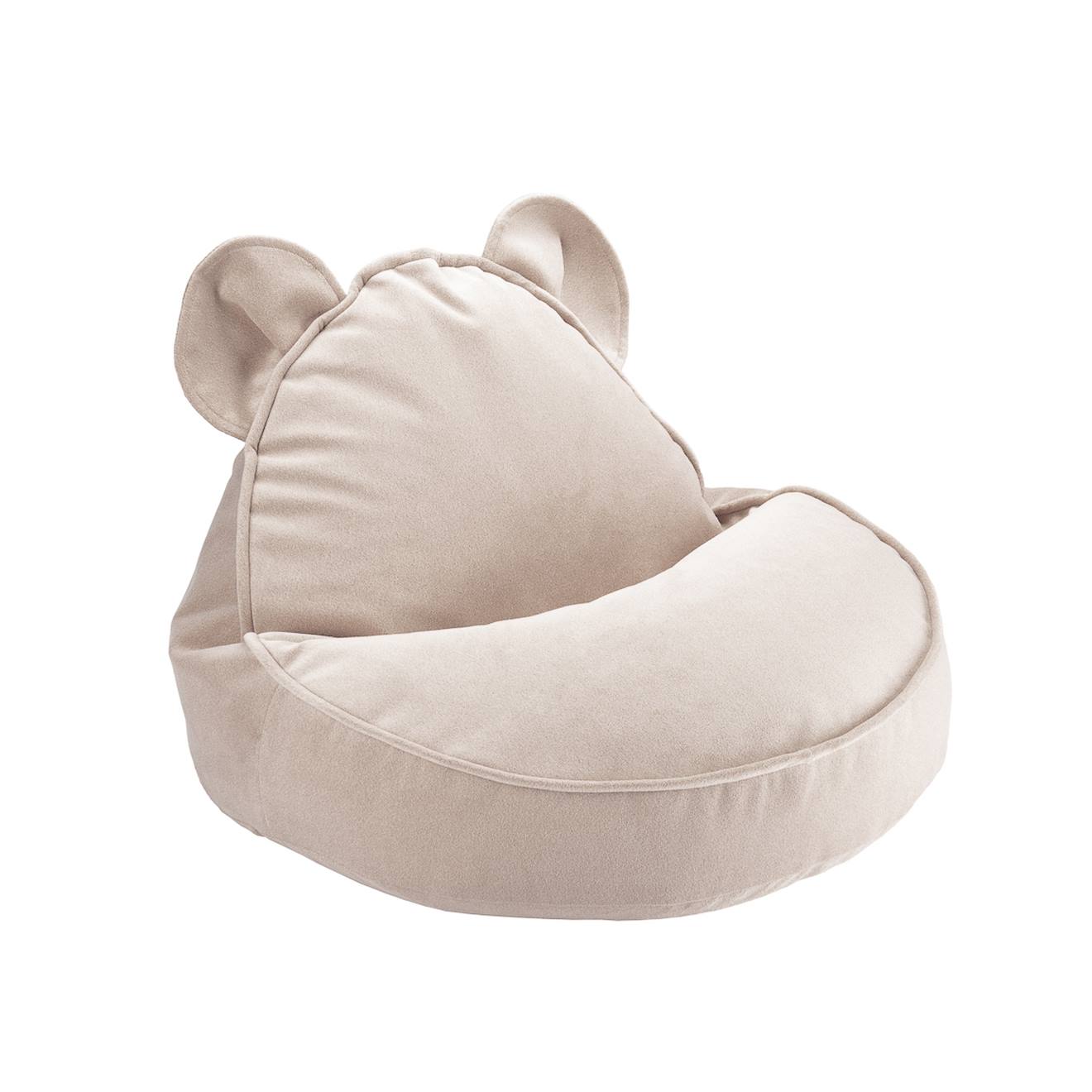 Pouf Enfant Ourson Velours Bear Dusty Beige