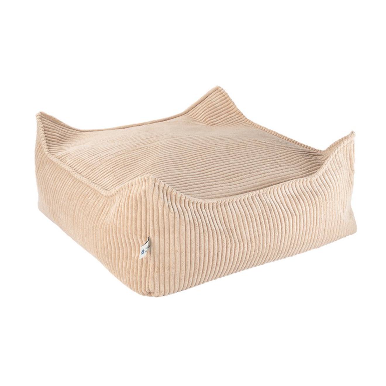 Pouf Enfant Carré Velours Côtelé Otto Brown Sugar
