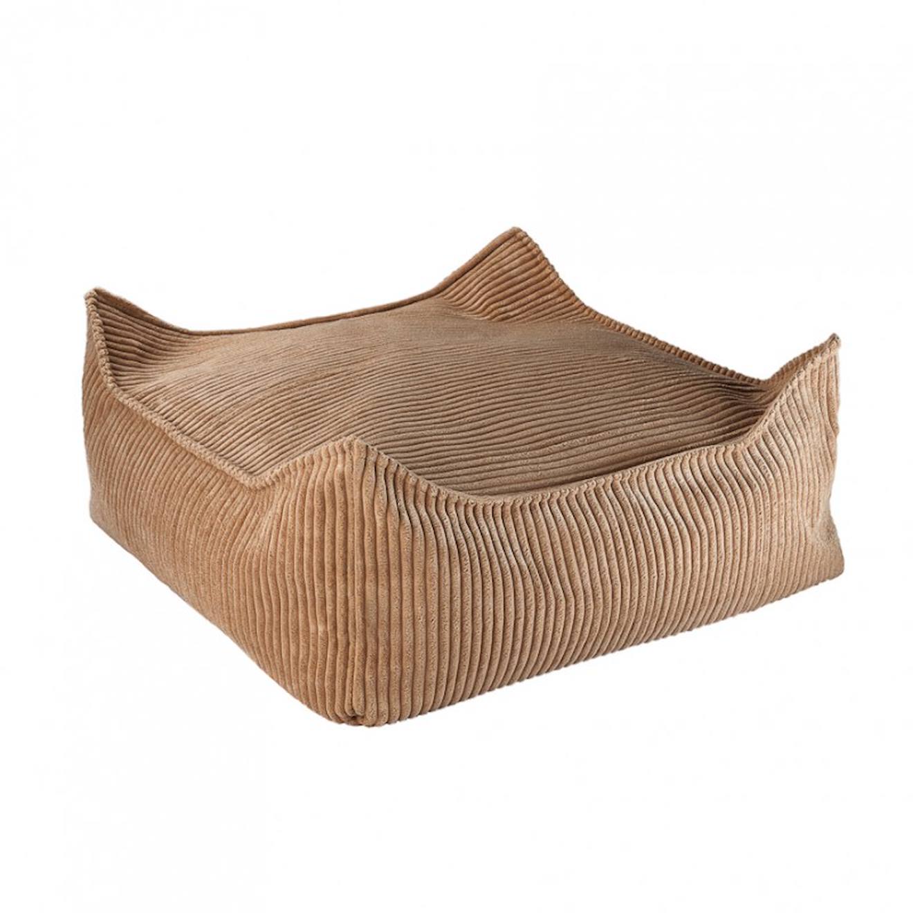 Pouf Enfant Carré Velours Côtelé Otto Toffee