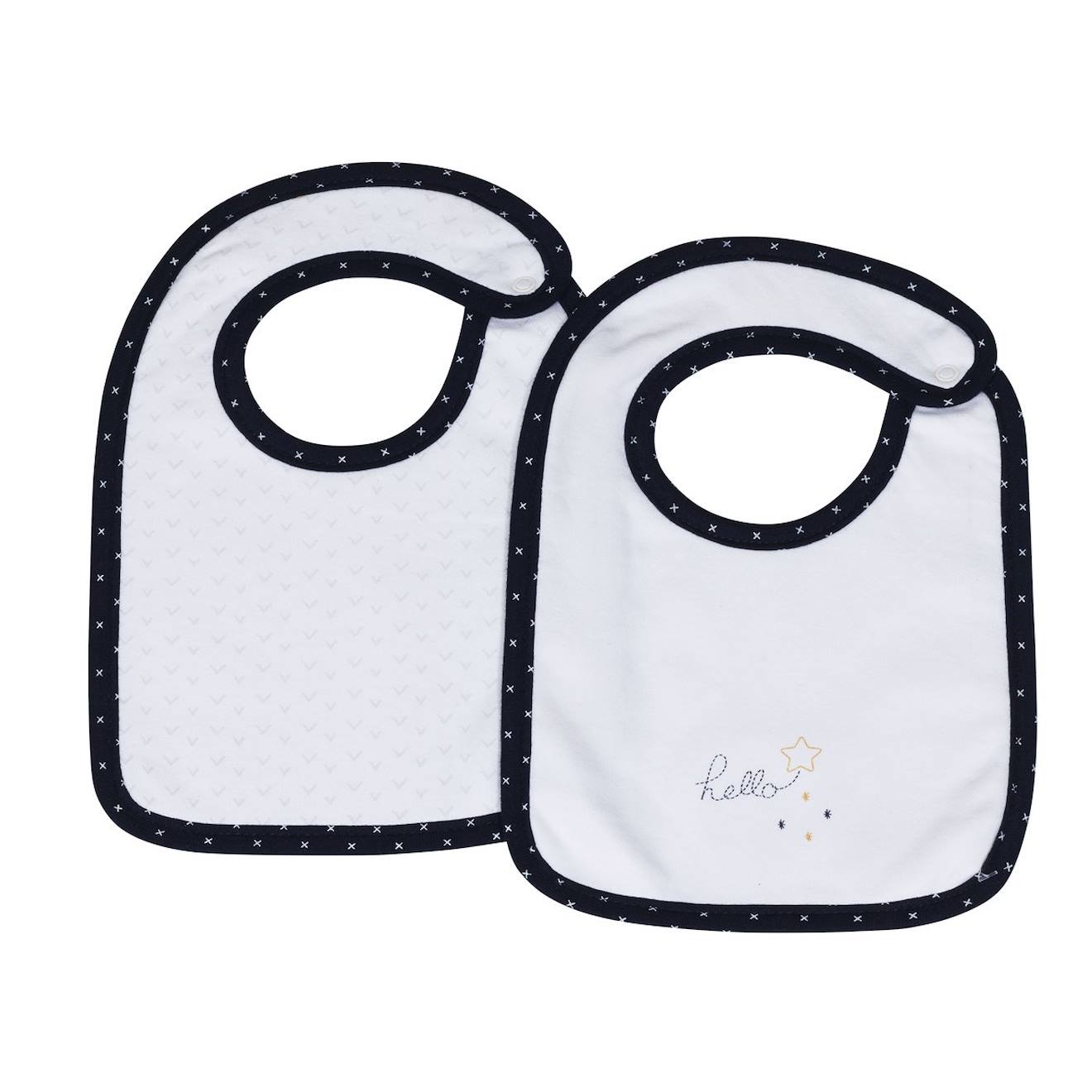 Bavoirs Lot De 2 En Coton Blanc