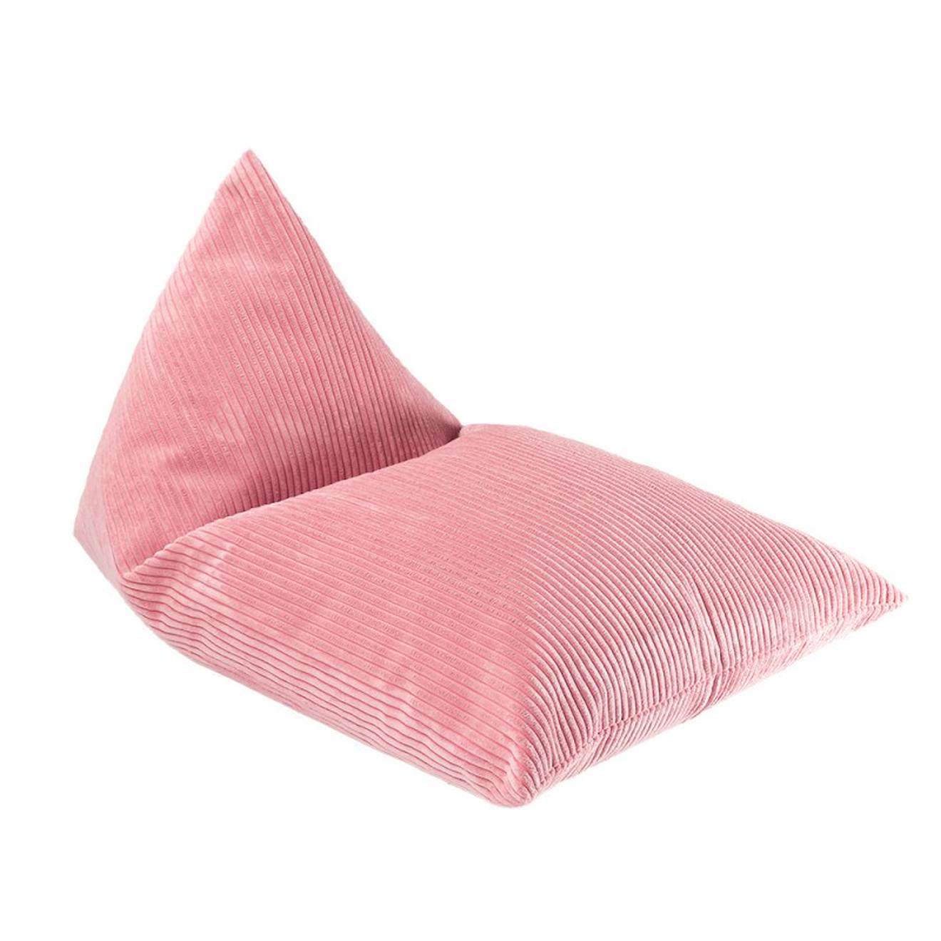 Wigiwama - Pouf Enfant Velours Côtelé Big Lounger Pink Mousse