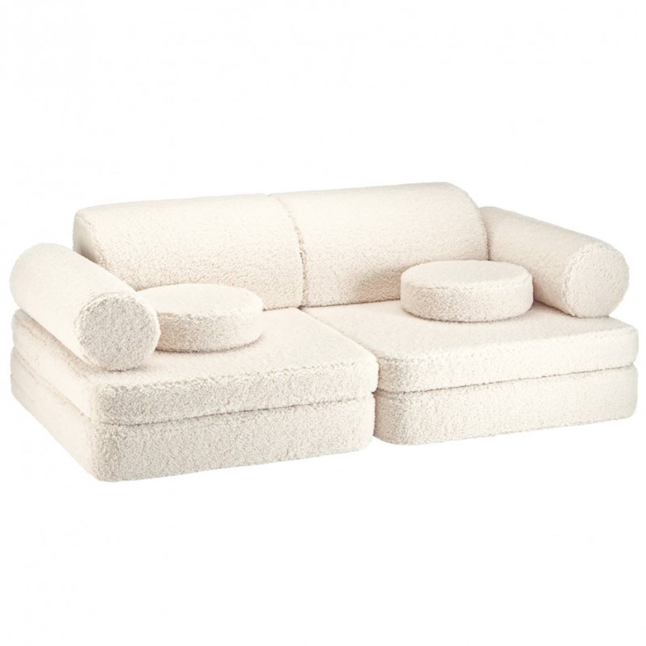 Wigiwama - Canapé Enfant Bouclette Seetee Teddy Cream White