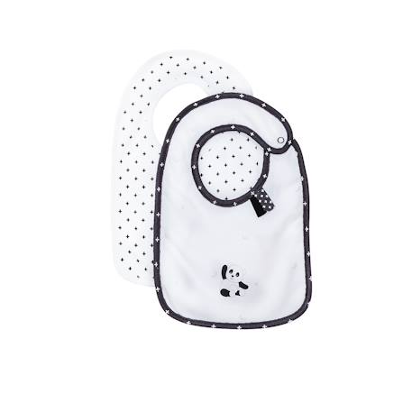 Sauthon - Lot De 2 Bavoirs En Coton - Chao Chao Blanc