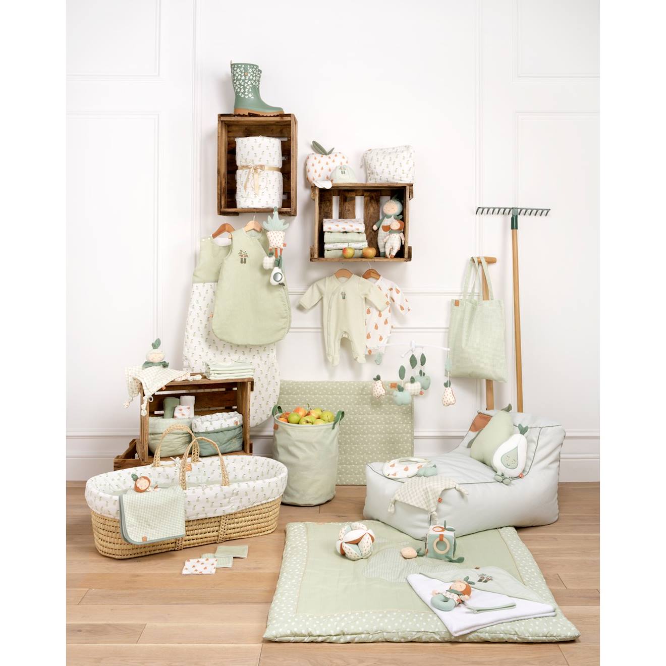 Bavoirs En Coton Lot De 2 - Botanica Vert Tilleul (Sauthon) - Image 2