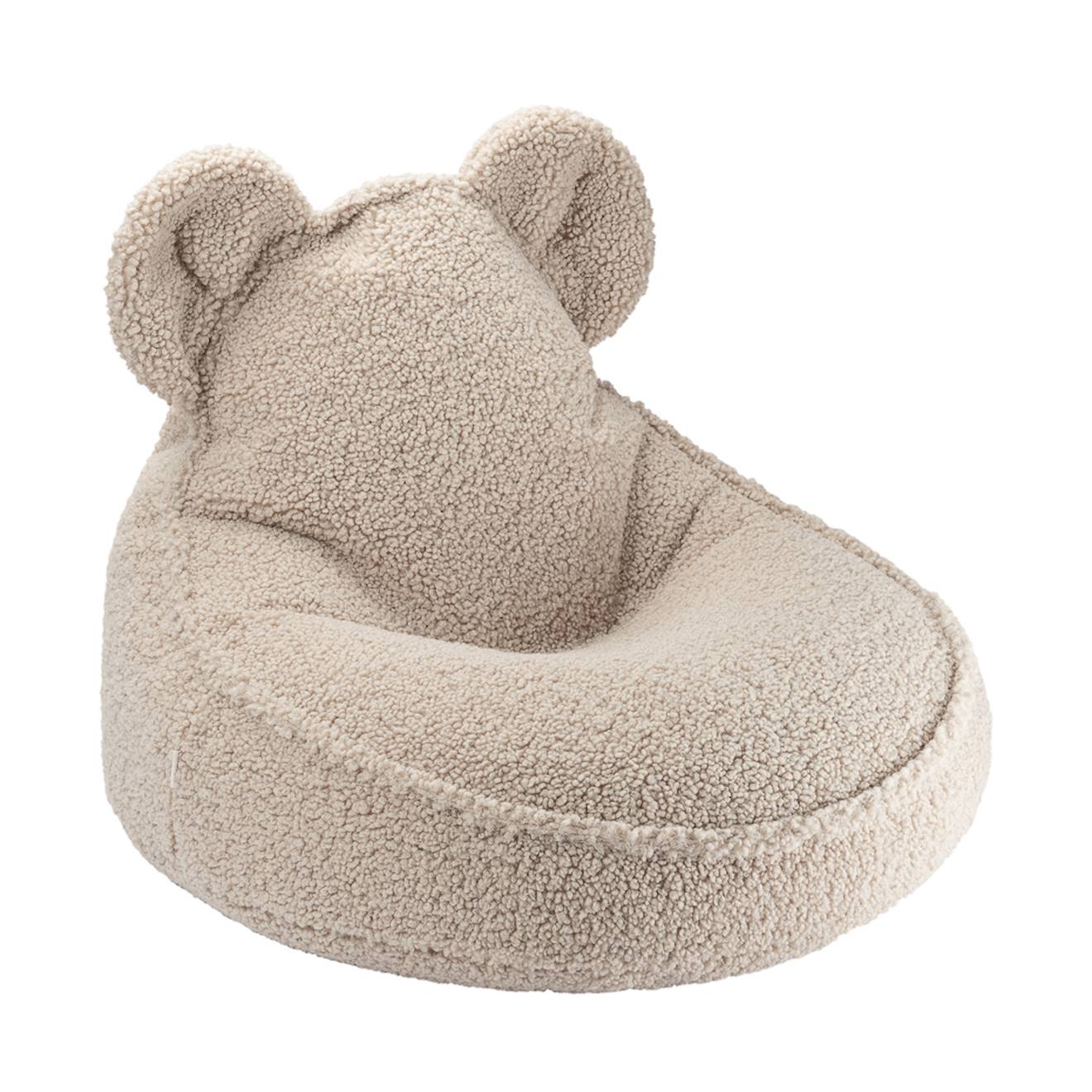 Wigiwama - Pouf Enfant Ourson Bouclette Doudou Biscuit