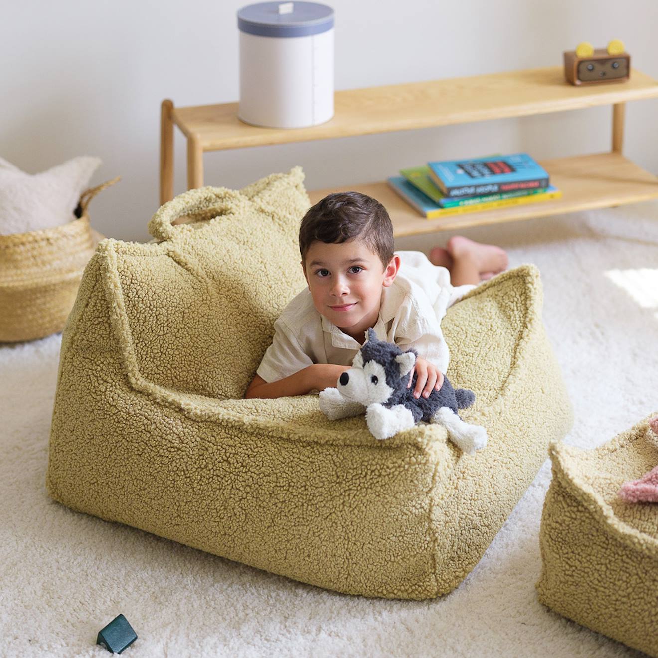 Wigiwama - Pouf Enfant Bouclette Doux Matcha