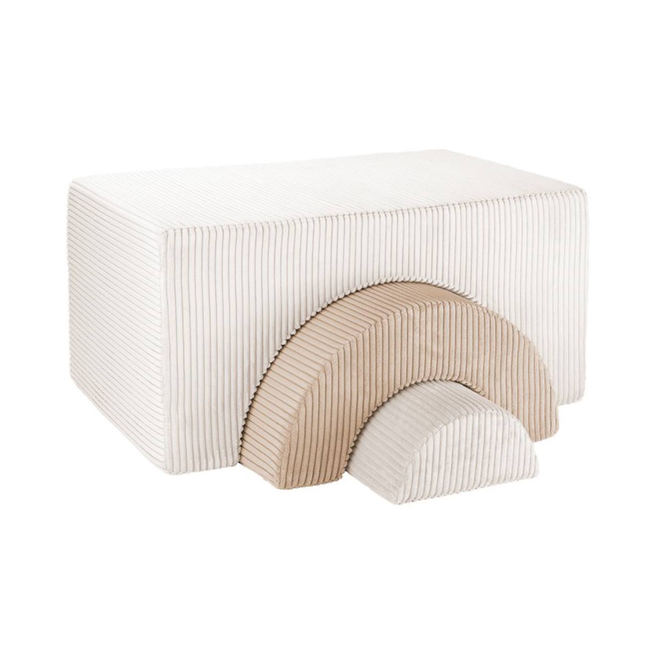 Wigiwama - Pouf Enfant Ludique Velours Côtelé Rainbow Marshmallow