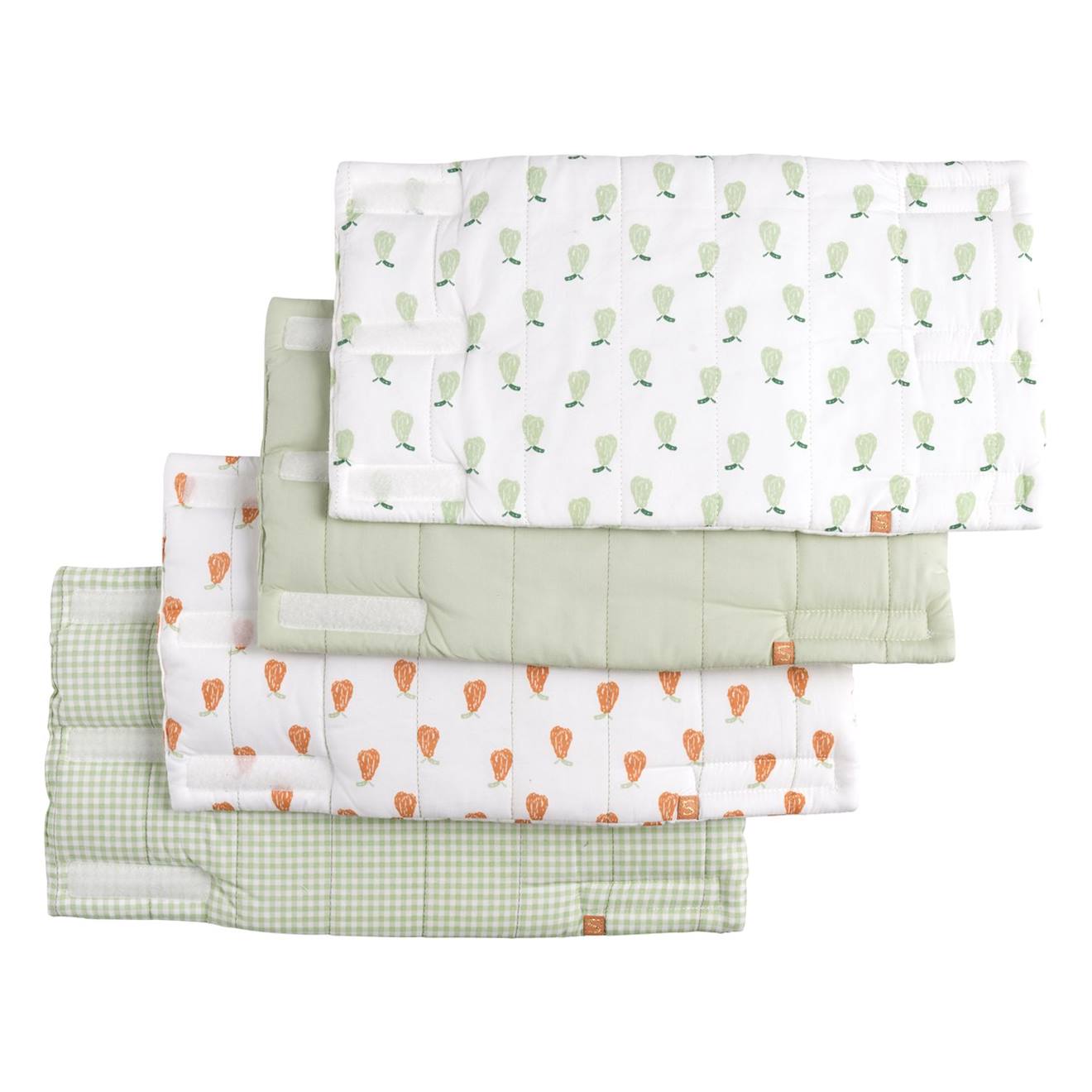 Protections De Barreaux De Lit En Coton Matelassé - Petit Nuage Vert Tilleul