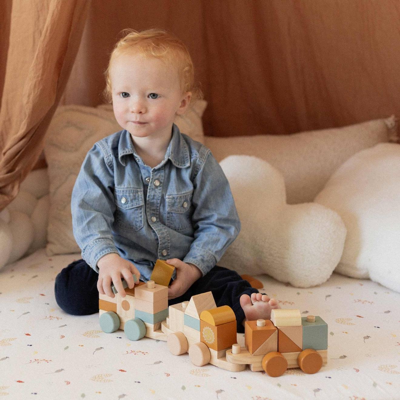 Train En Bois Pour Bébé Multicolore (Trois Kilos Sept) - Image 1