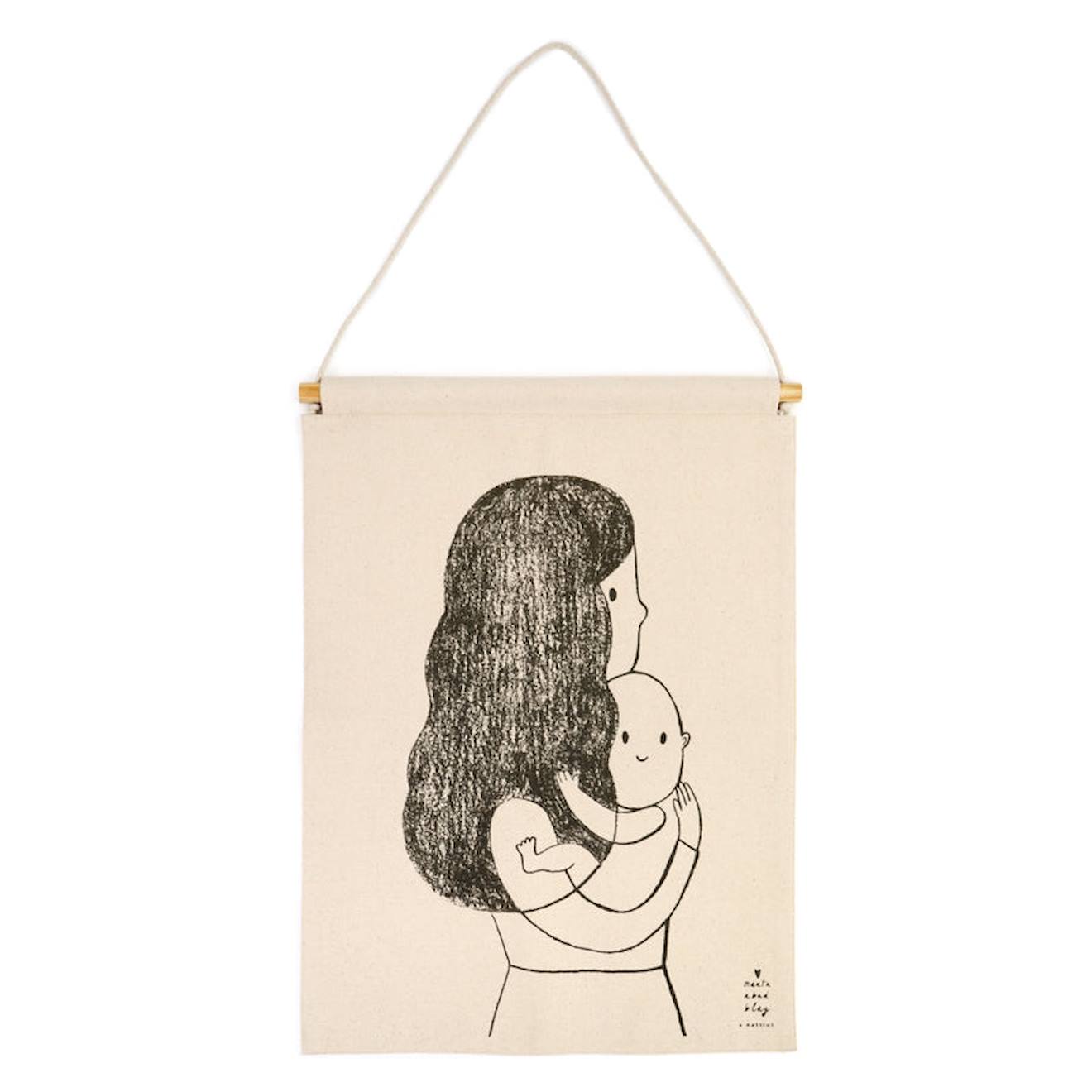 Nattiot - Déco Murale Chambre Enfant Abrace Par Marta Abad Blay Beige & Noir