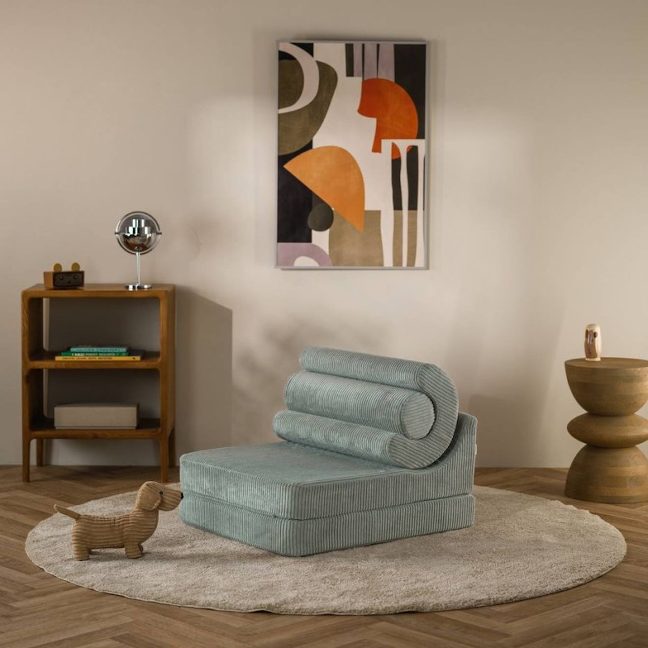 Pouf Enfant Velours Côtelé Flipster Peppermint Green