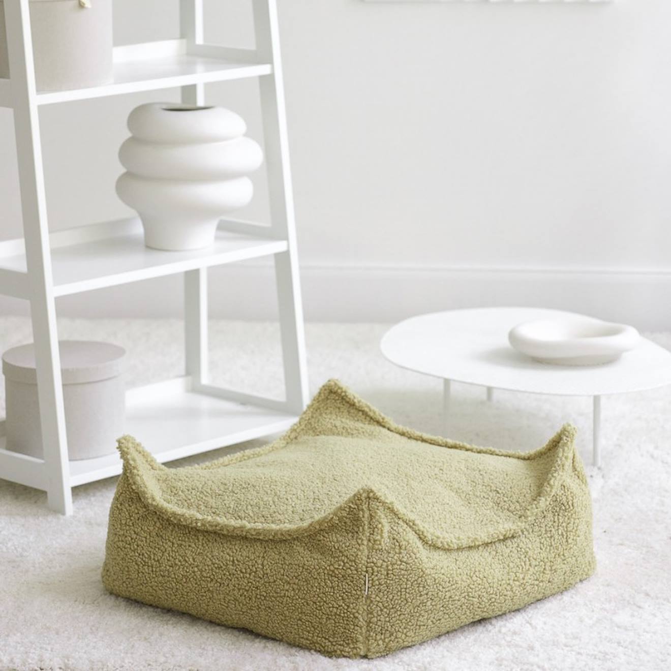 Wigiwama - Pouf Enfant Carré Bouclette Bouclyn Matcha