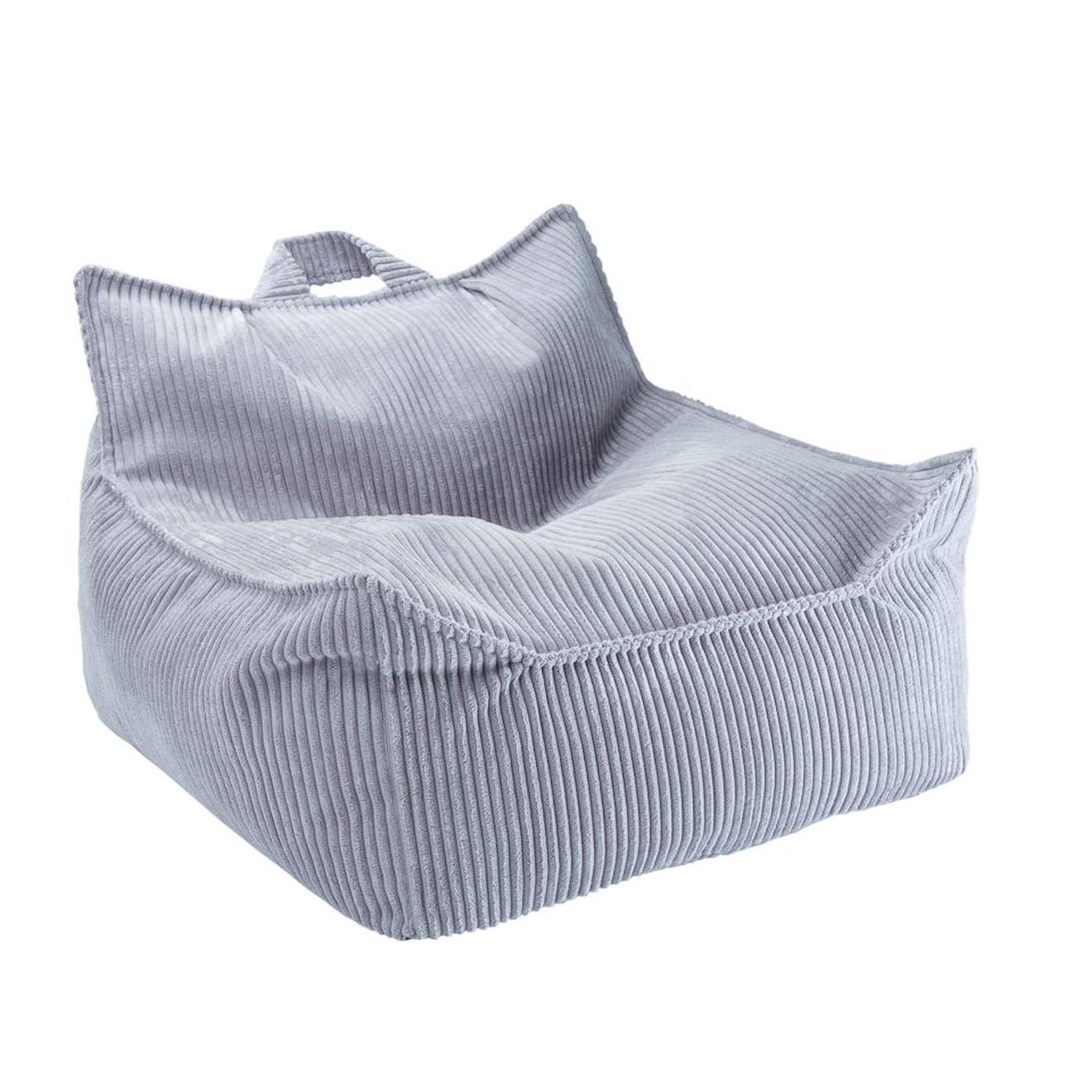 Pouf Enfant Velours Côtelé Quadro Blueberry Blue