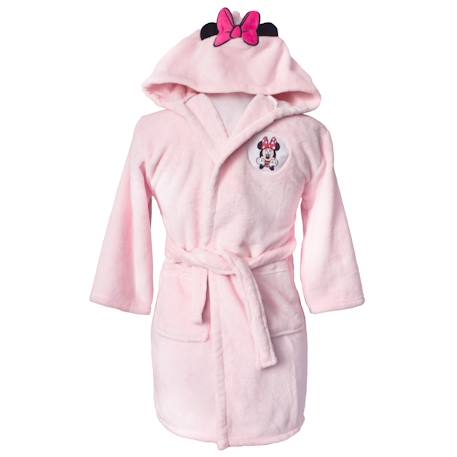 Fille-Robe de chambre brodée à capuche, disney home minnie love