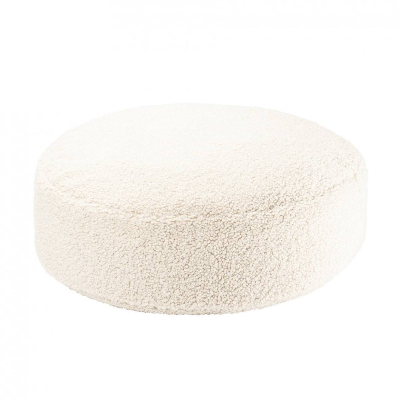 Wigiwama - Pouf Enfant Rond Bouclette Ottoman Cream White