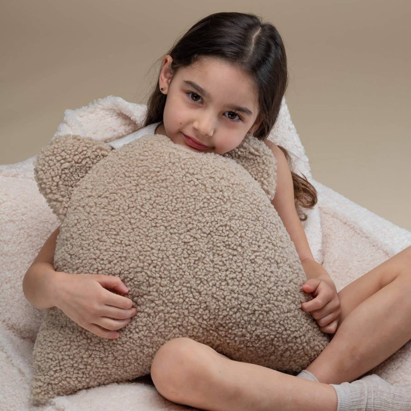 Coussin Enfant Ourson Bouclette Bear Biscuit
