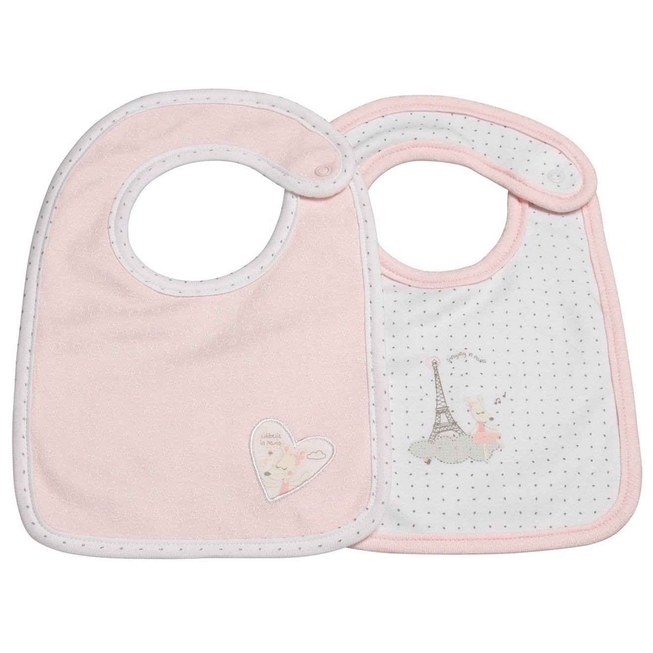 Lot De 2 Bavoirs En Coton Rose