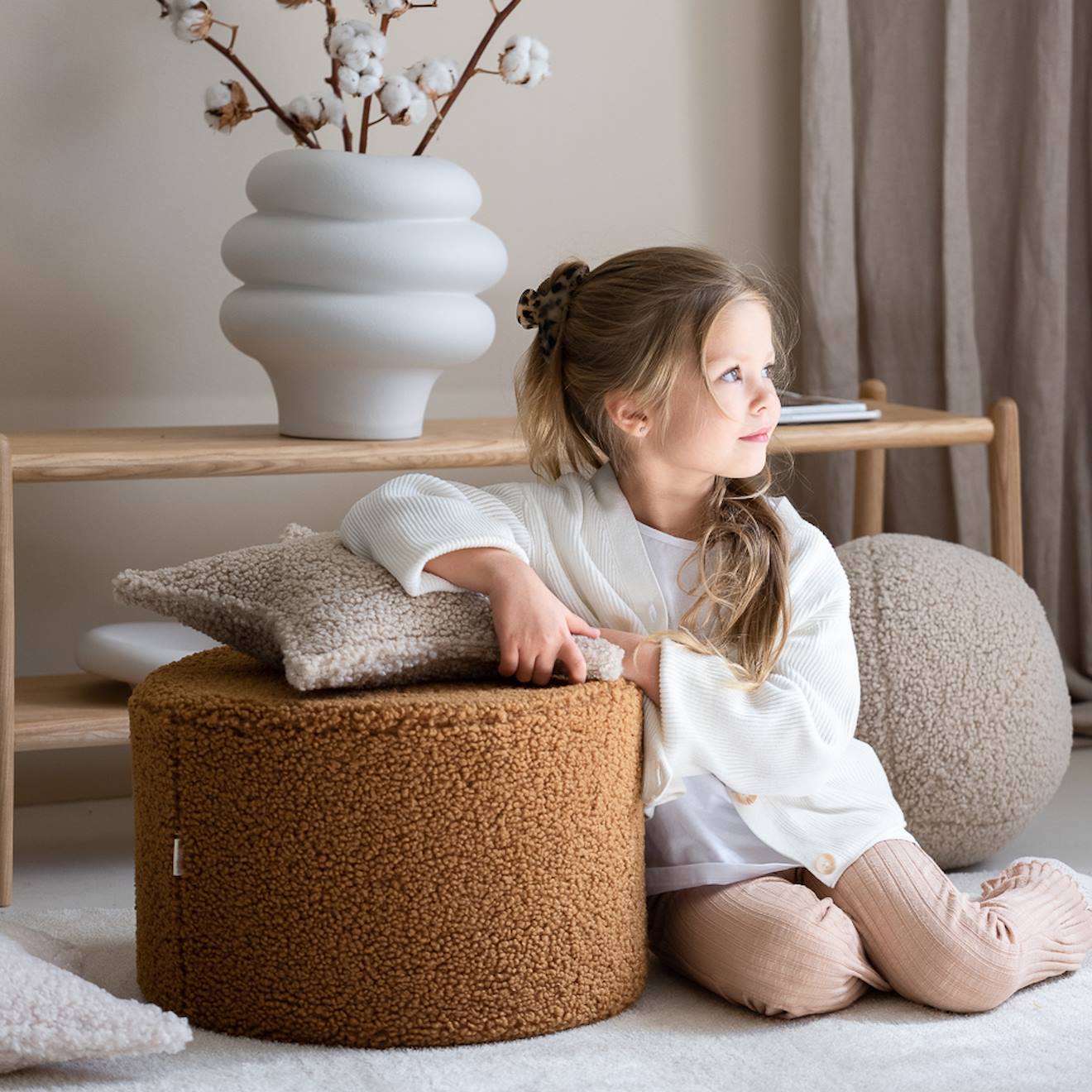 Wigiwama - Pouf Enfant Bouclette Pouffus Maple