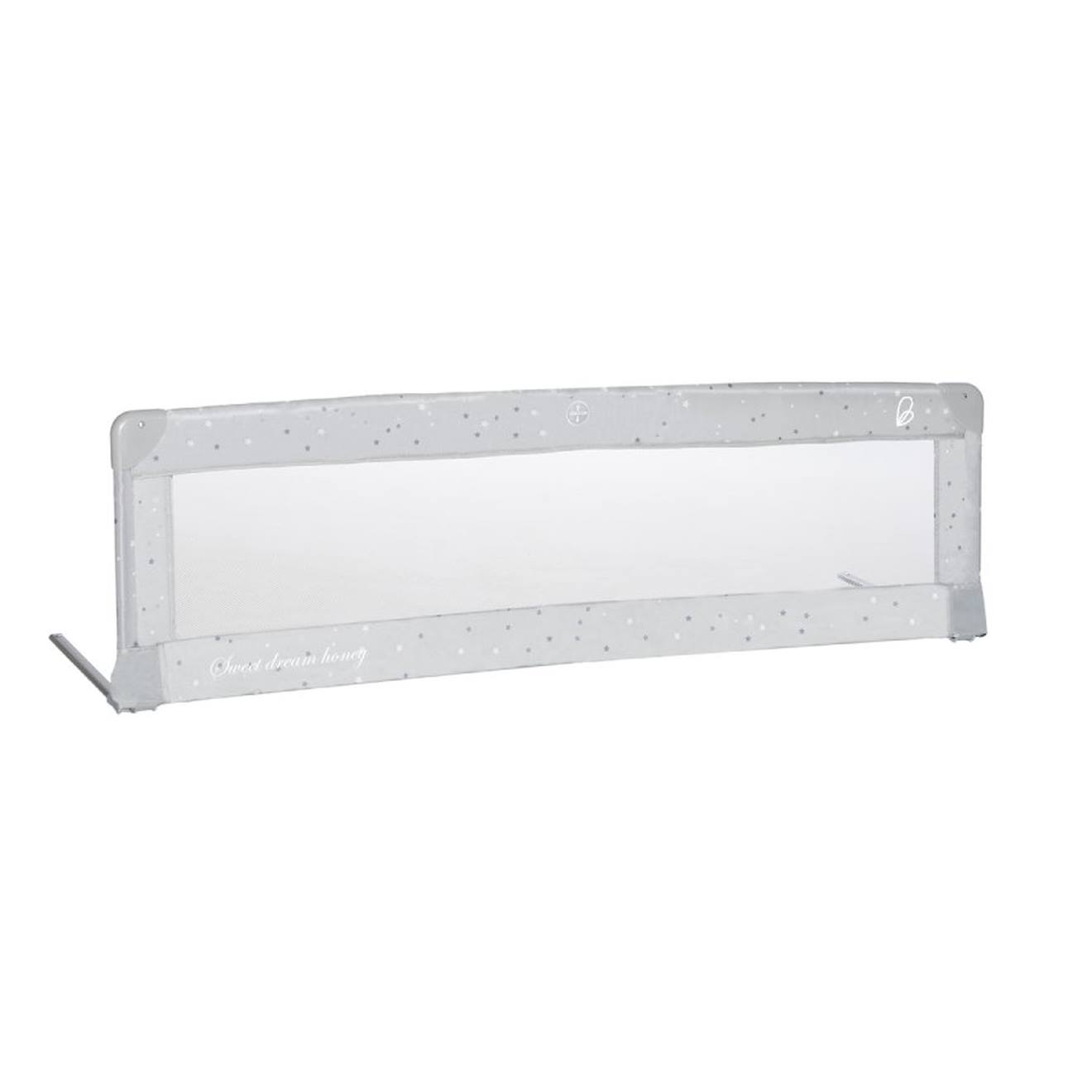 Barrière De Lit 150 Cm Pour Lit Standard Étoilé Gris Clair