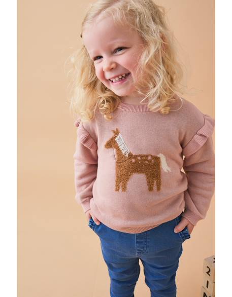 Pull en tricot cheval Rose 2 - vertbaudet enfant 
