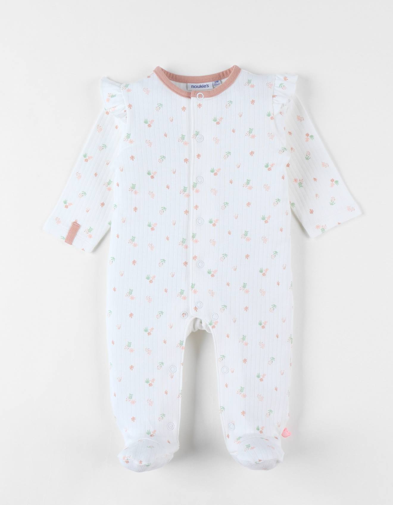 Pyjama 1 Pièce Fleuri En Jersey Rose