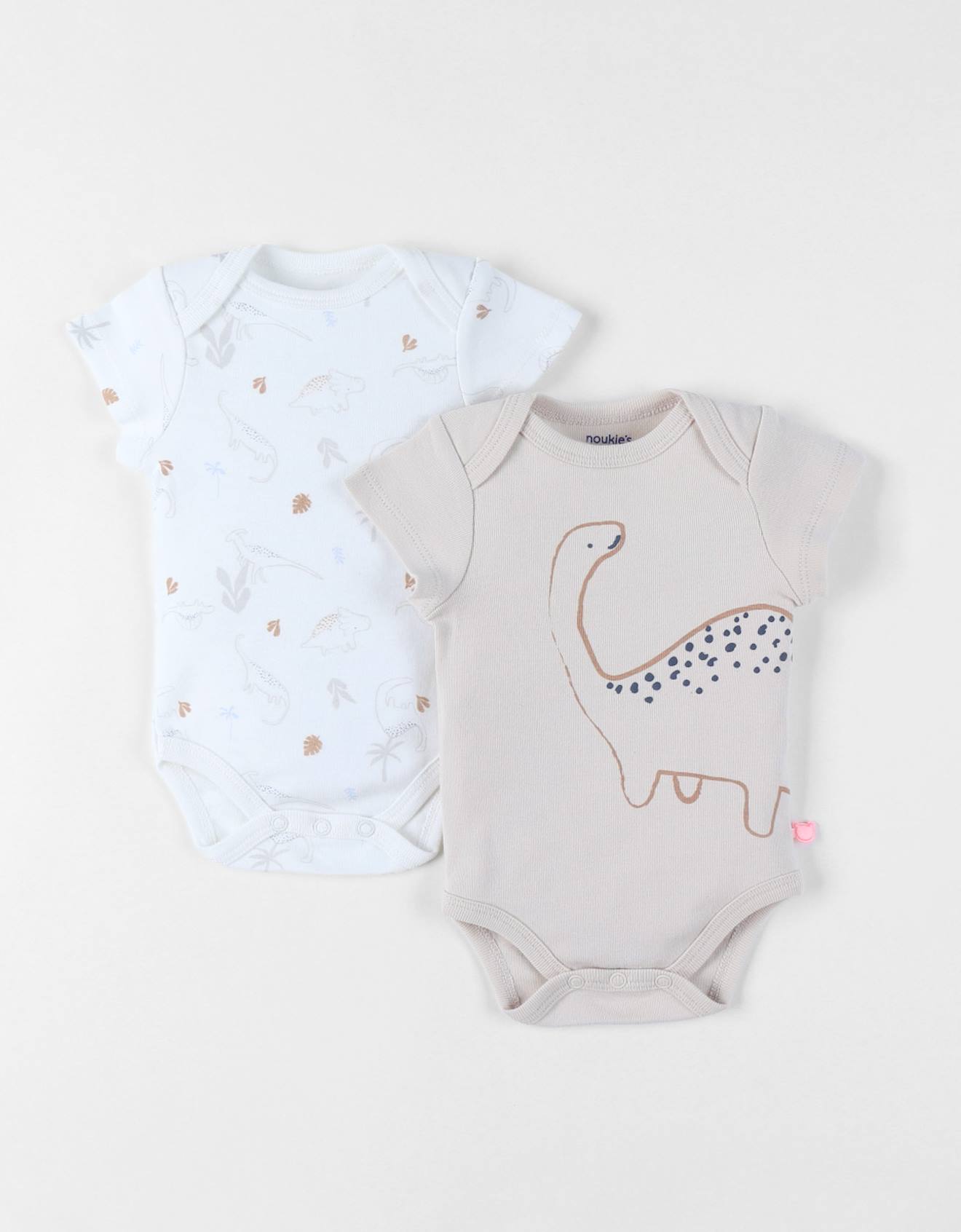 Lot De 2 Bodies Lion En Coton Blanc