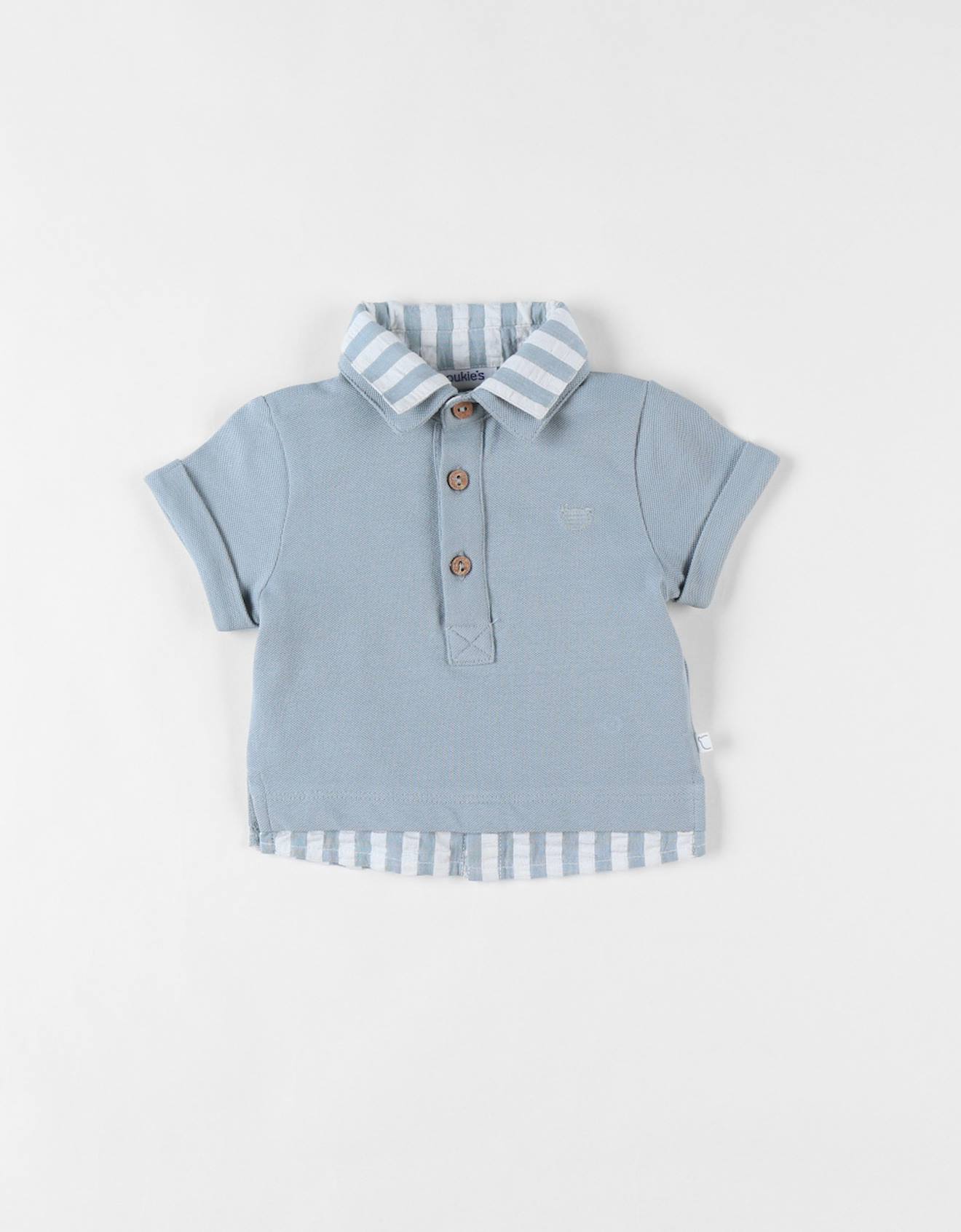 Polo 2-en-1 En Coton Piqué Bleu