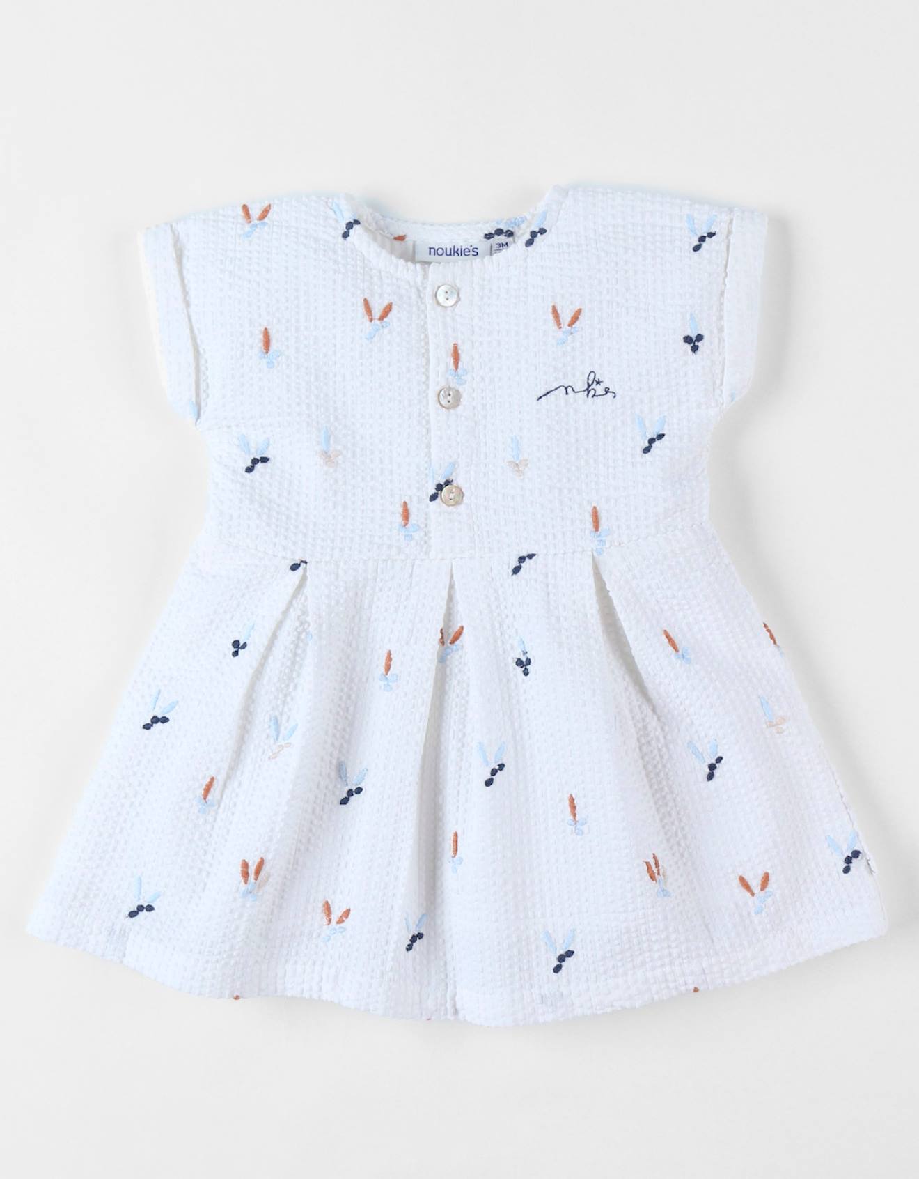 Robe Imprimé Fleuri En Crêpe De Coton Blanc