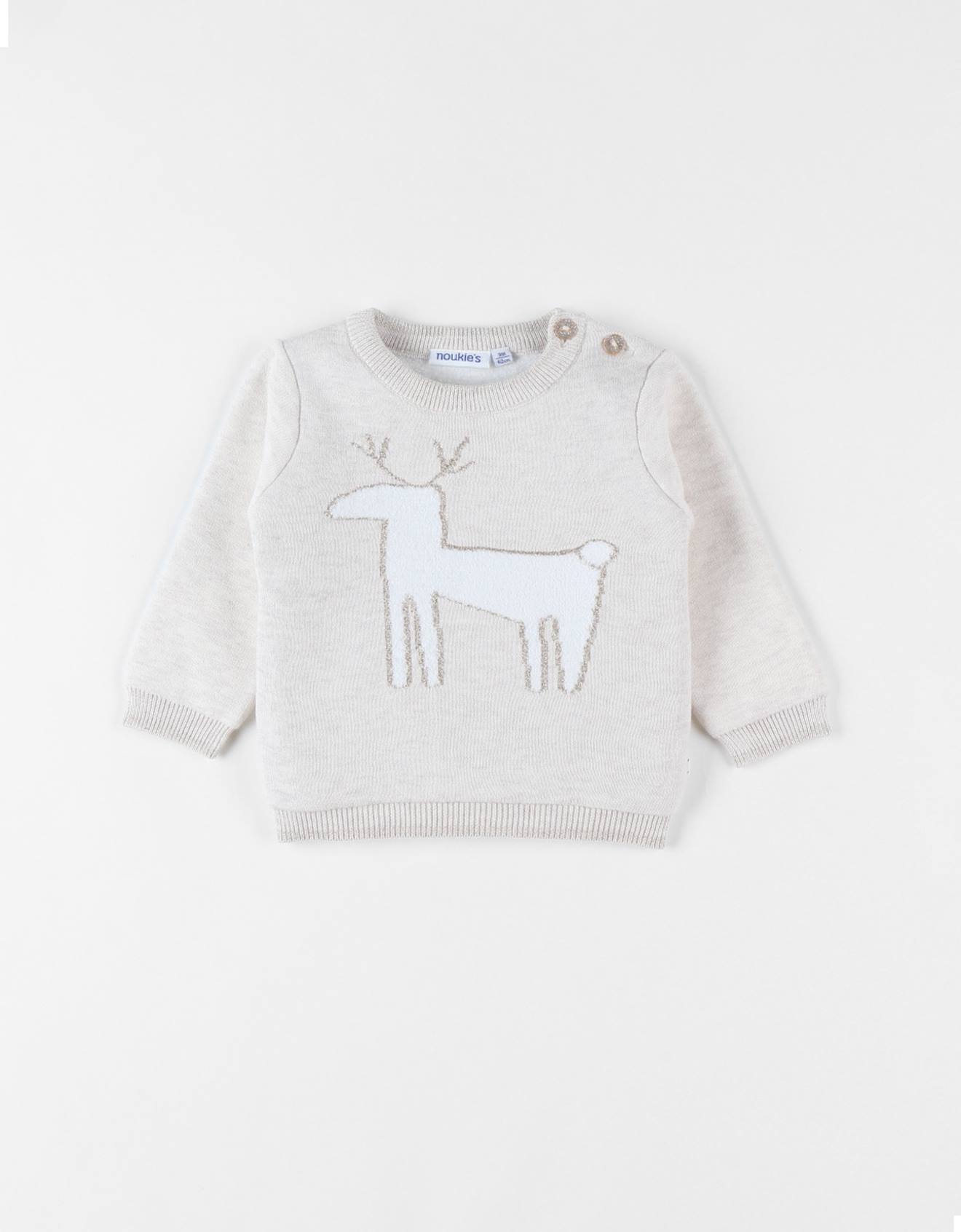 Noukies - Pull De Noël Tricot Chiné Beige