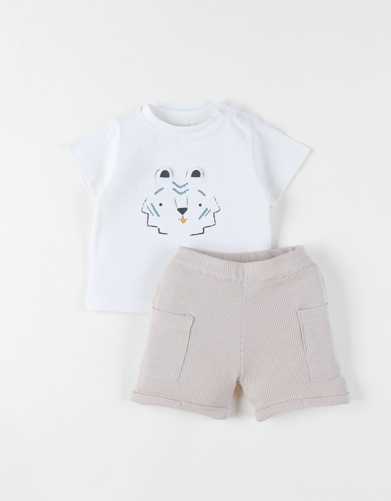 Ensemble T-shirt Avec Short Coton Blanc