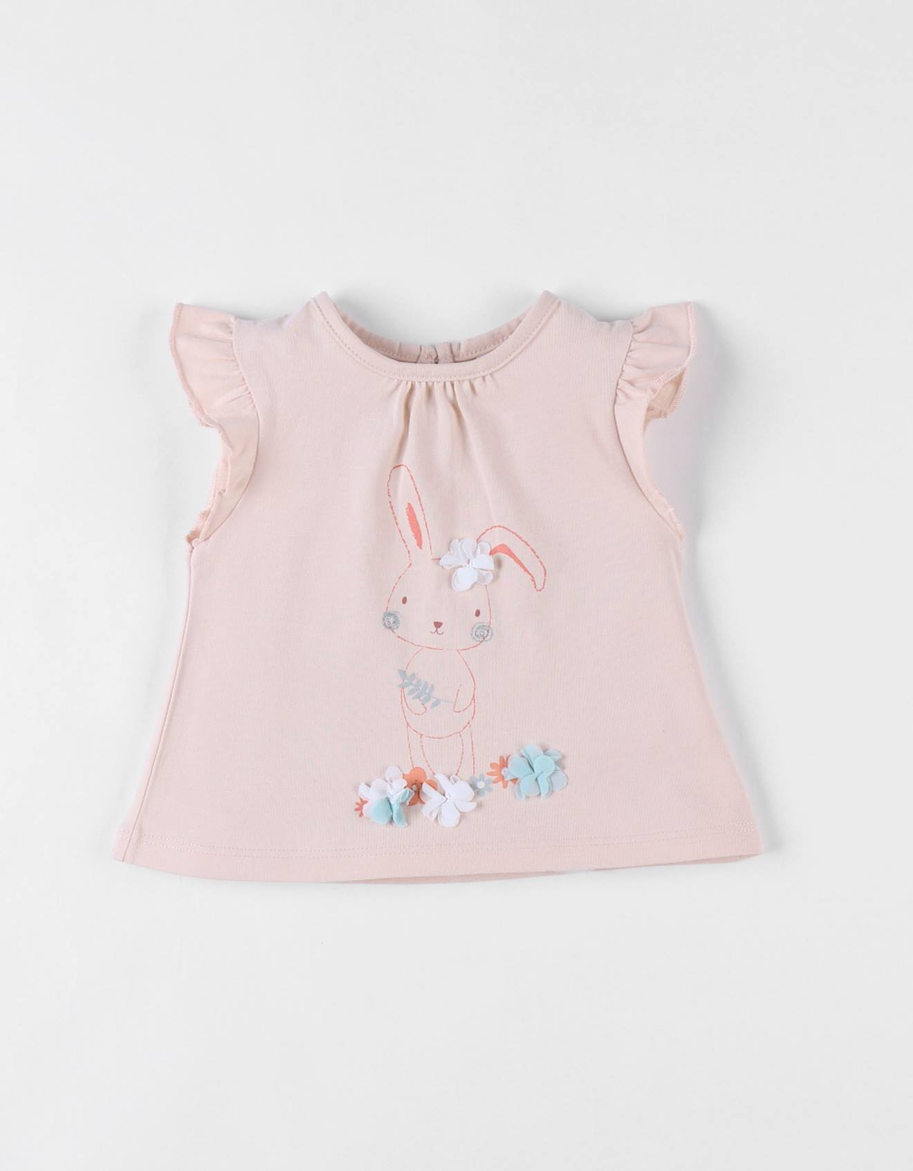 T-shirt Lapin À Courtes Manches Rose