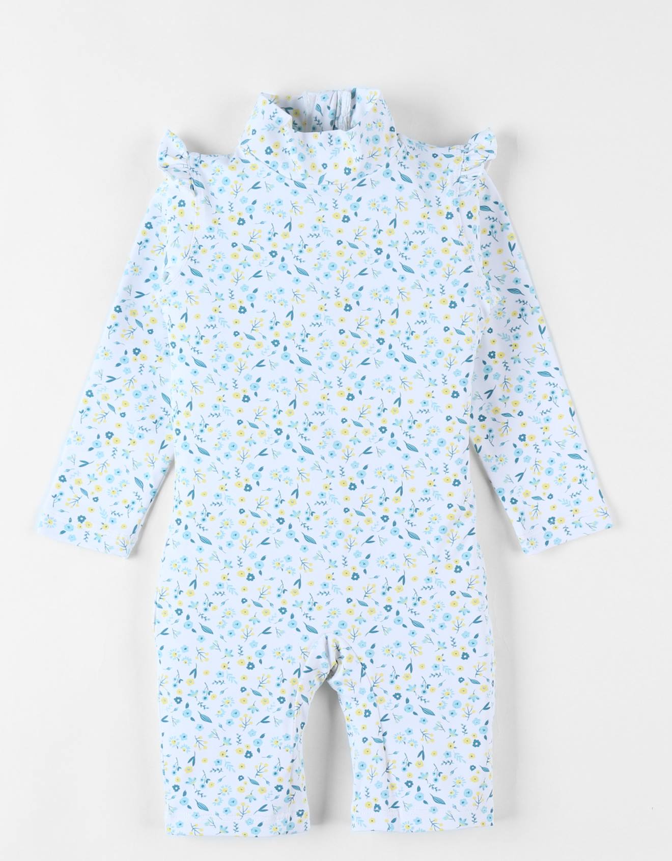 Combi Anti-uv Rayée Bleu